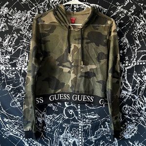 Guess Cropped Mesh Sweatshirt